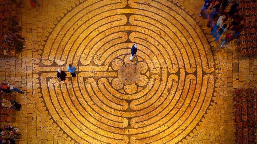 Vue du labyrinthe de la cathédrale de Chartres