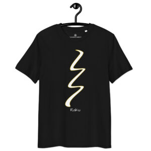 T-shirt Raku noir contour or – Ancrage et clôture énergétique