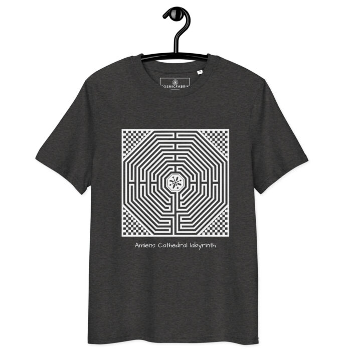 T-shirt Labyrinthe d’Amiens blanc en coton bio – Image 3