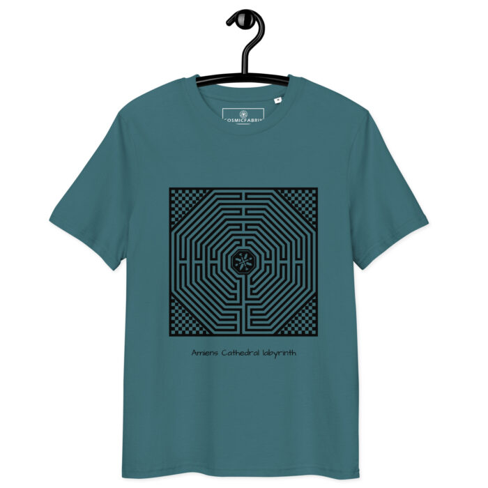 T-shirt Labyrinthe d’Amiens noir – chemin unicursal – Image 3